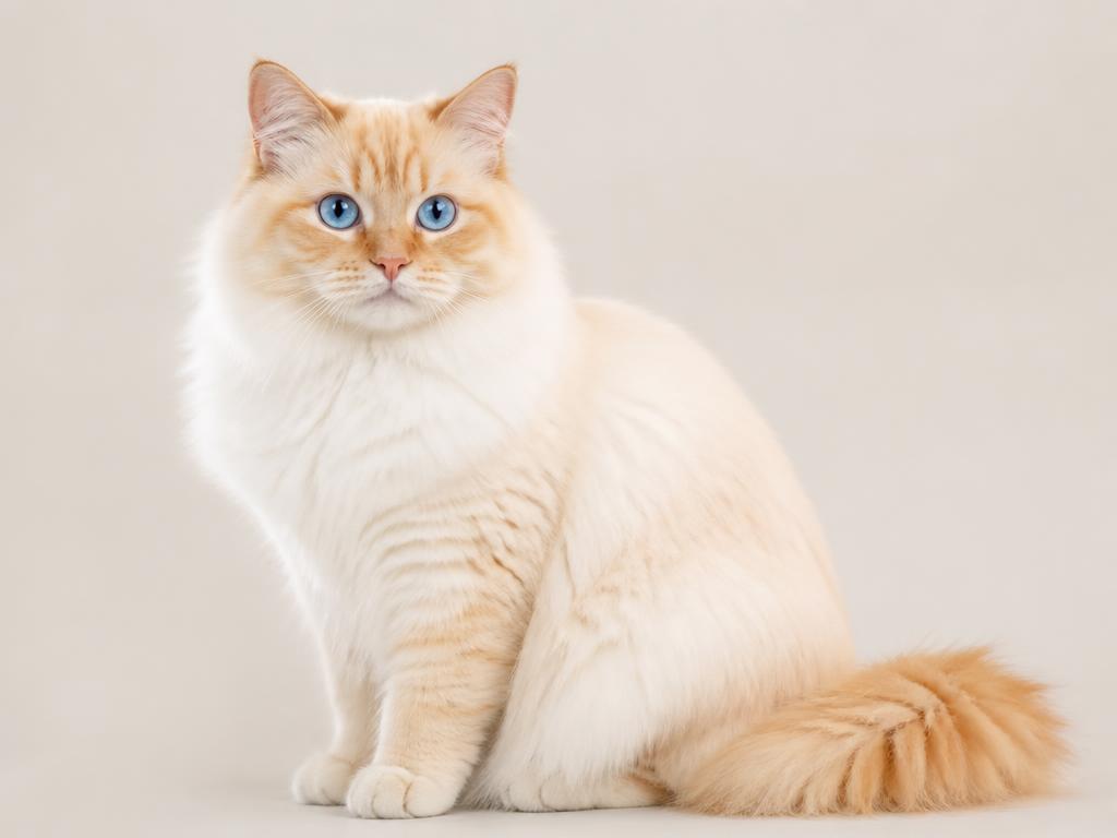 Flame Point Ragdoll cat with orange-red points